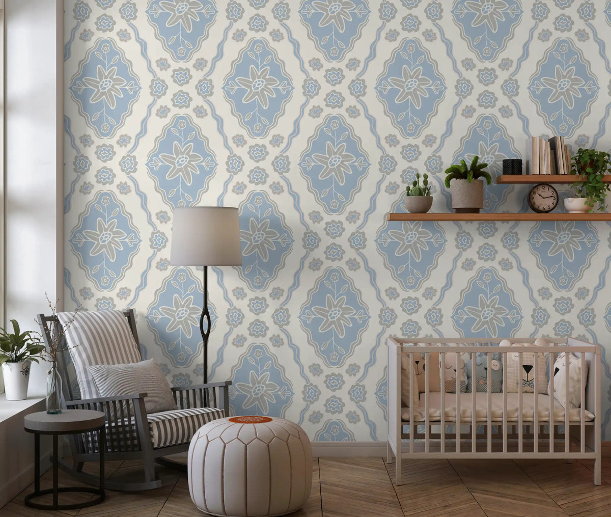 Sun-Kissed Wallpaper - Cottagecore Floral Diamond Design