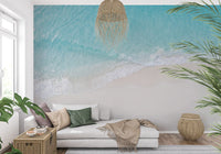 Turquoise ocean wall mural showing White Sand shoreline and wave flow