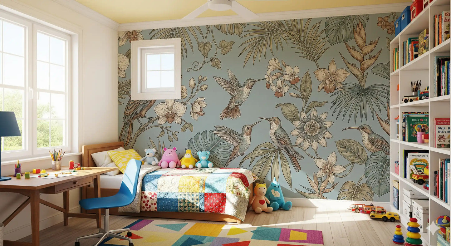 Murale da Parete Serenità Uccelli Tropicali