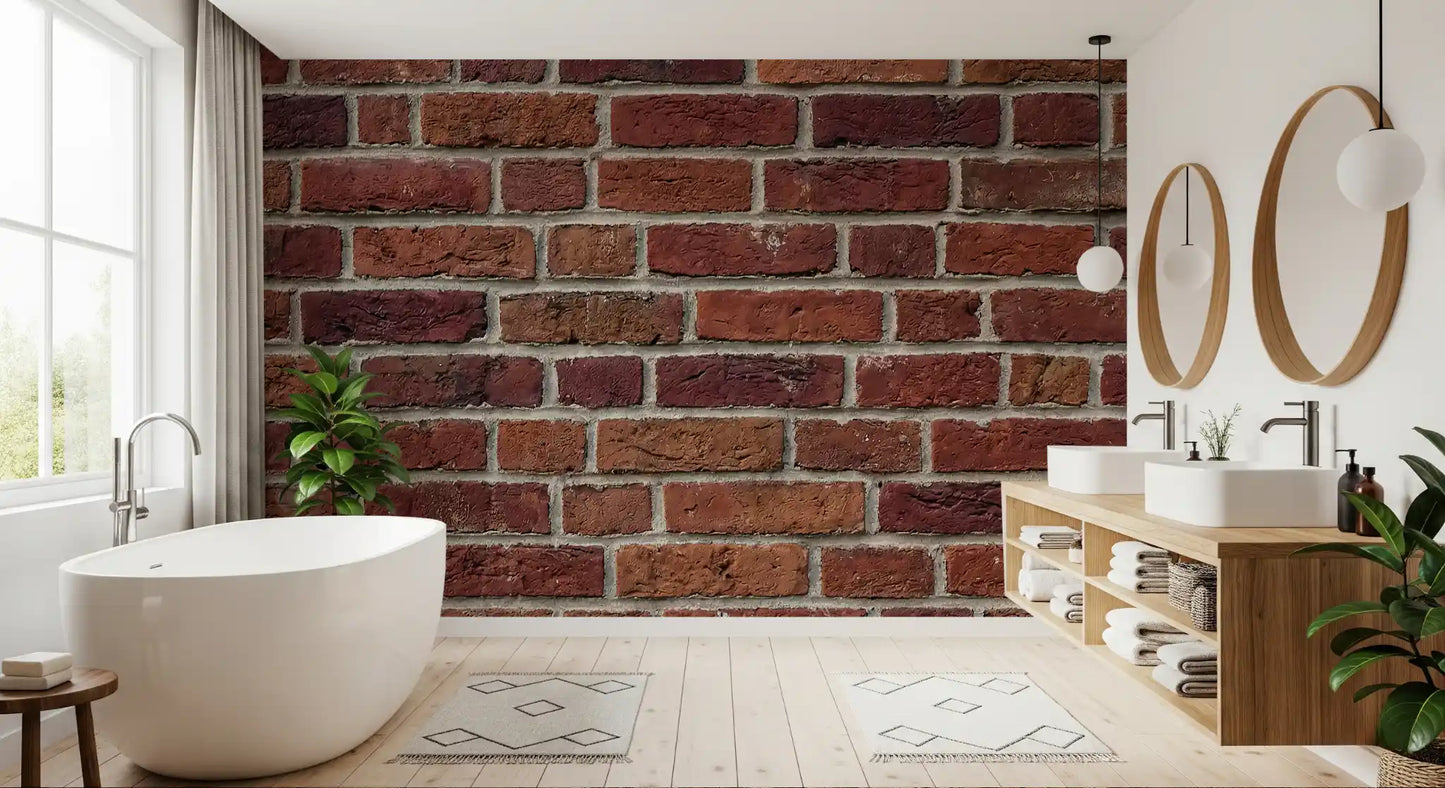 Carta da parati murale con texture di mattoni rustici