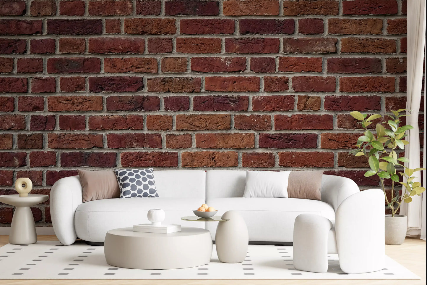 Carta da parati murale con texture di mattoni rustici