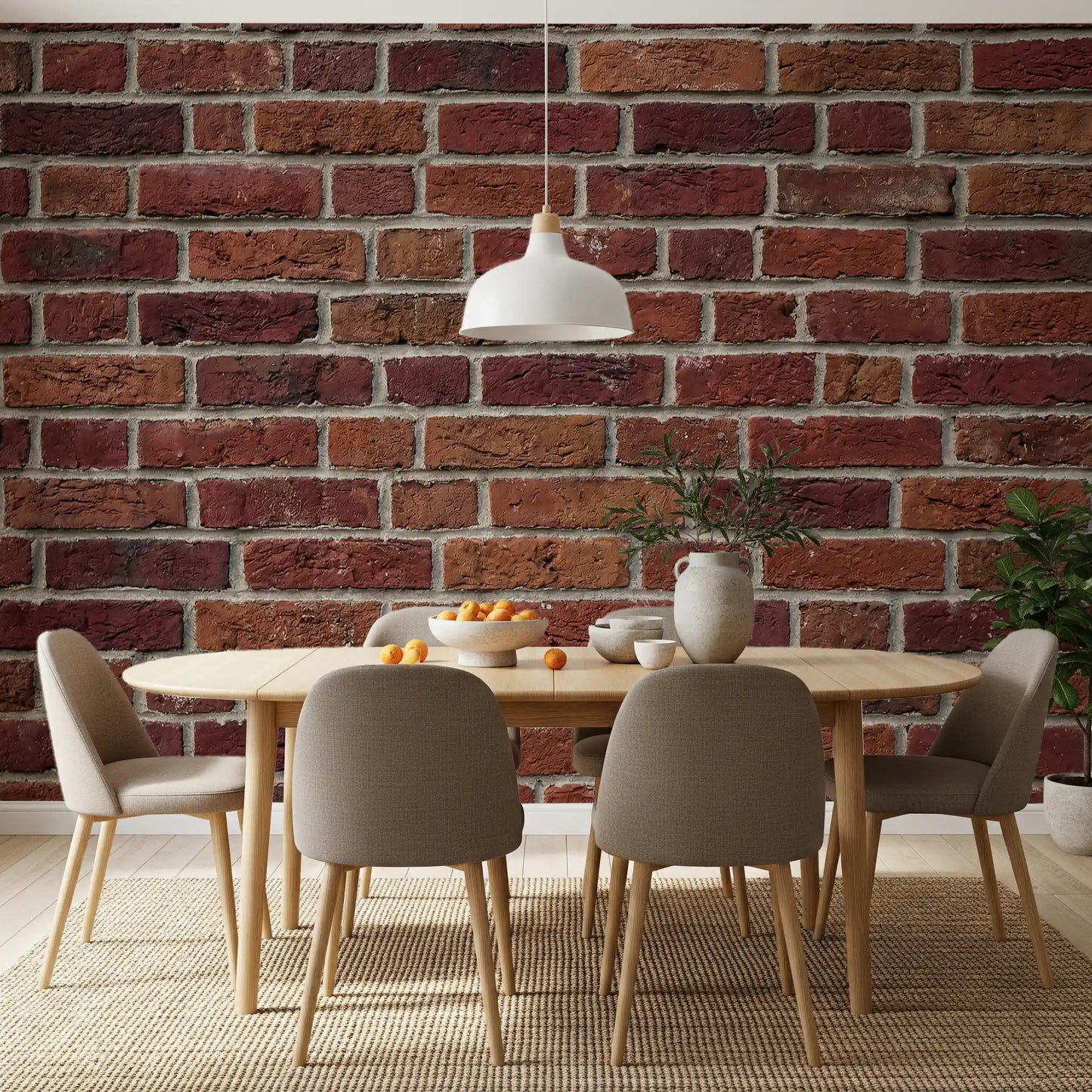 Carta da parati murale con texture di mattoni rustici