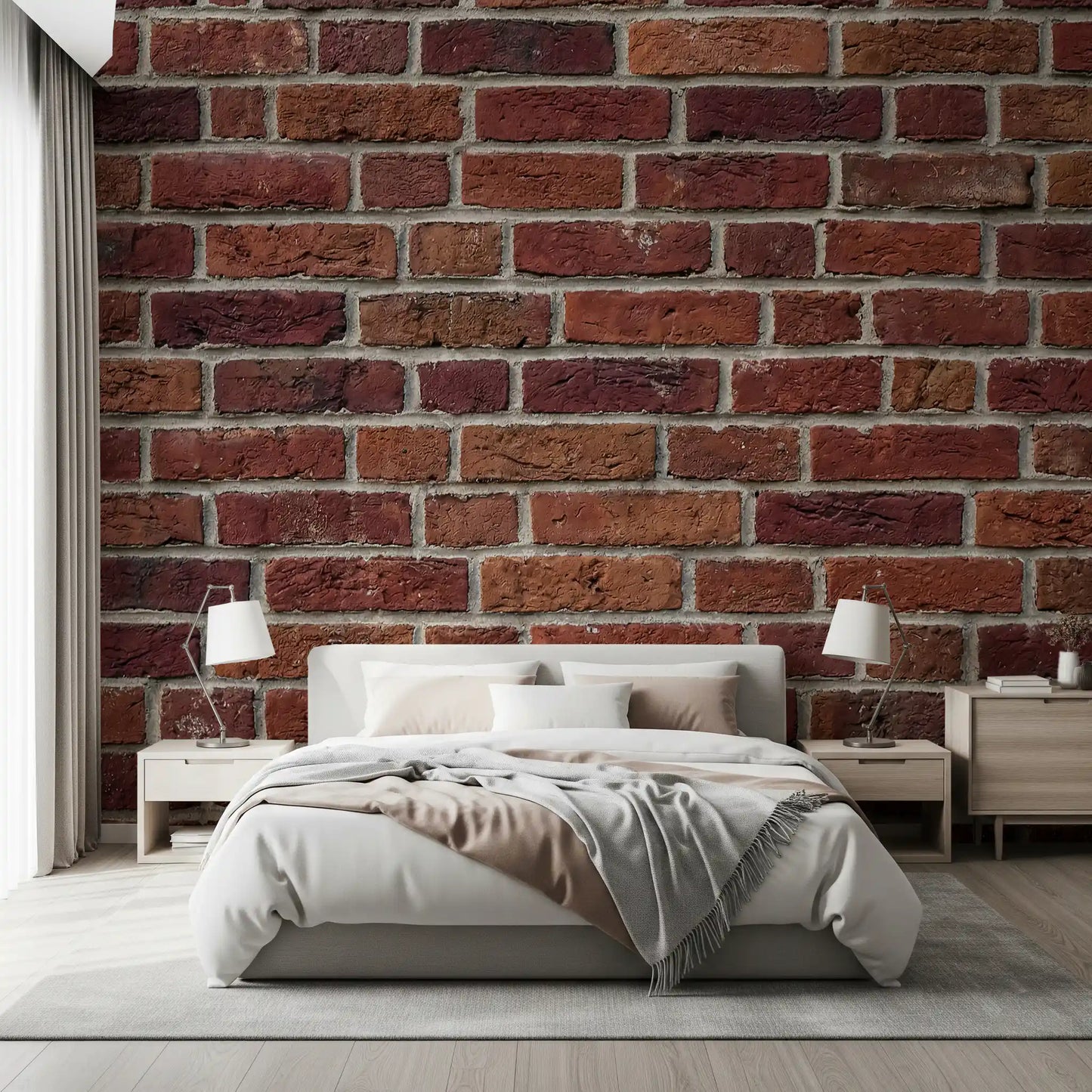Carta da parati murale con texture di mattoni rustici