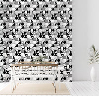 Triangles, dots, and circles paired with cats on Cat Maze wallpaper