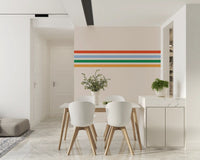 Clean horizontal lines shaping the Retro Vibe Stripes wall mural design