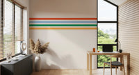 Cream base holding bright bands across Horizontal Stripes wall mural layout