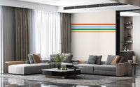 Mid-century stripe palette featured on Horizontal Stripes wall mural artwork