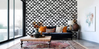 Home feature wall showing ancient forest acorns wallpaper pattern