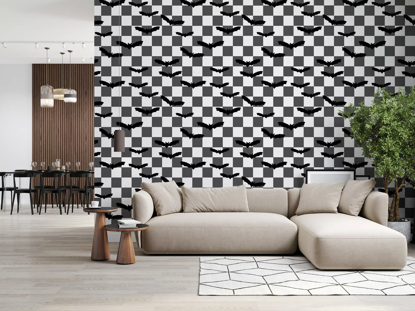 Ancient forest wallpaper showing mushrooms, leaves, and acorn accents