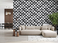 Ancient forest wallpaper showing mushrooms, leaves, and acorn accents