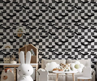 Kids room styled with forest mushrooms wallpaper and acorn detail
