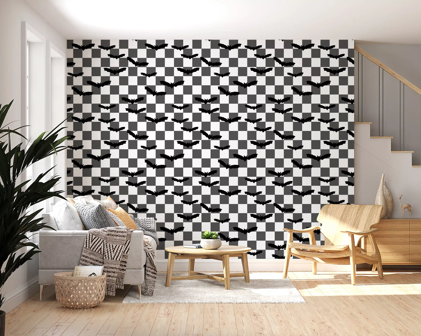 Acorns wallpaper pattern with woodland mushrooms and leafy movement