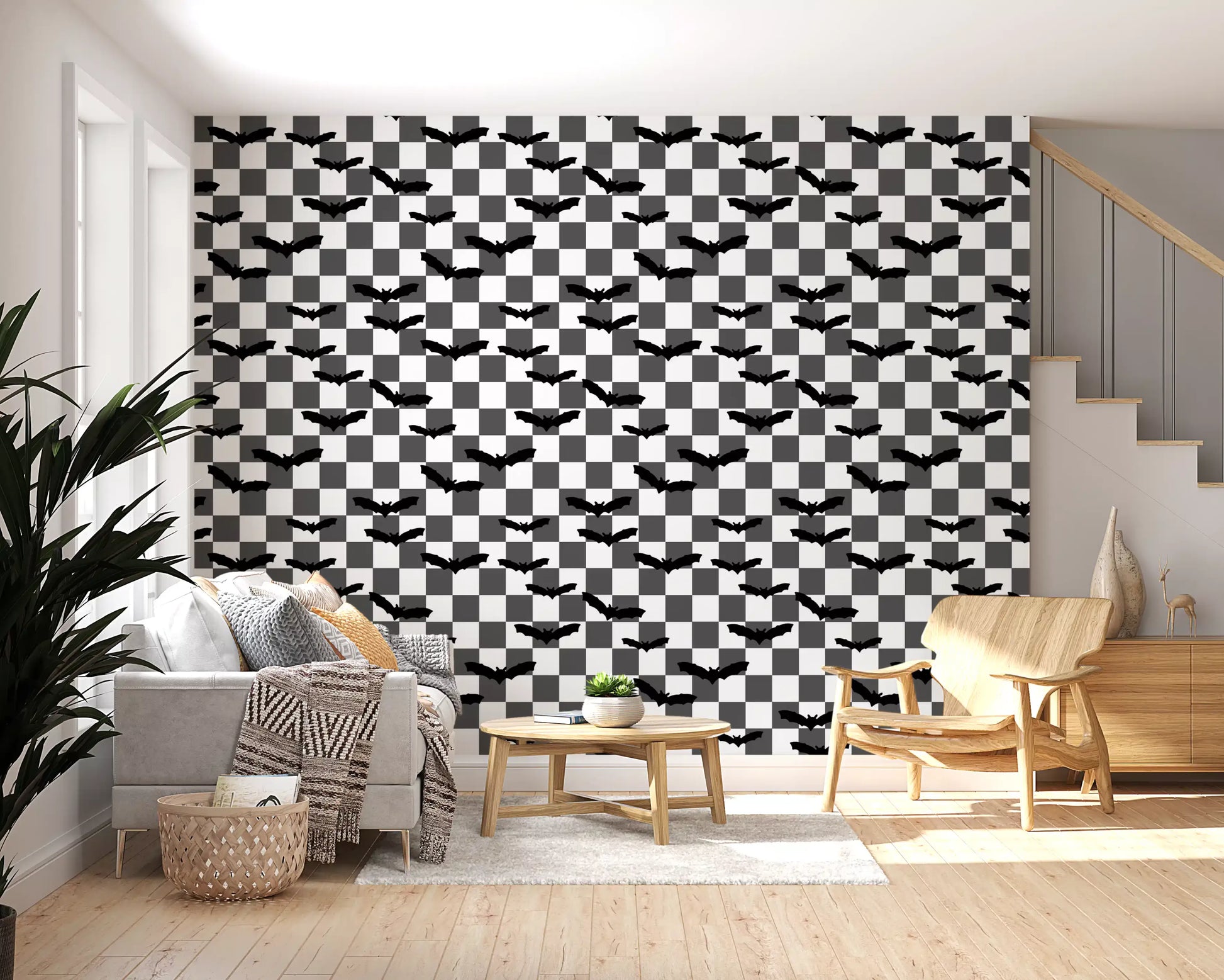 Acorns wallpaper pattern with woodland mushrooms and leafy movement