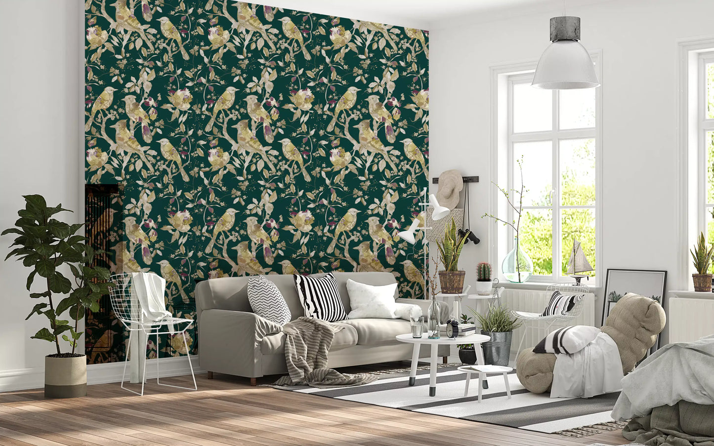 Papier peint Oiseaux du Jardin Émeraude