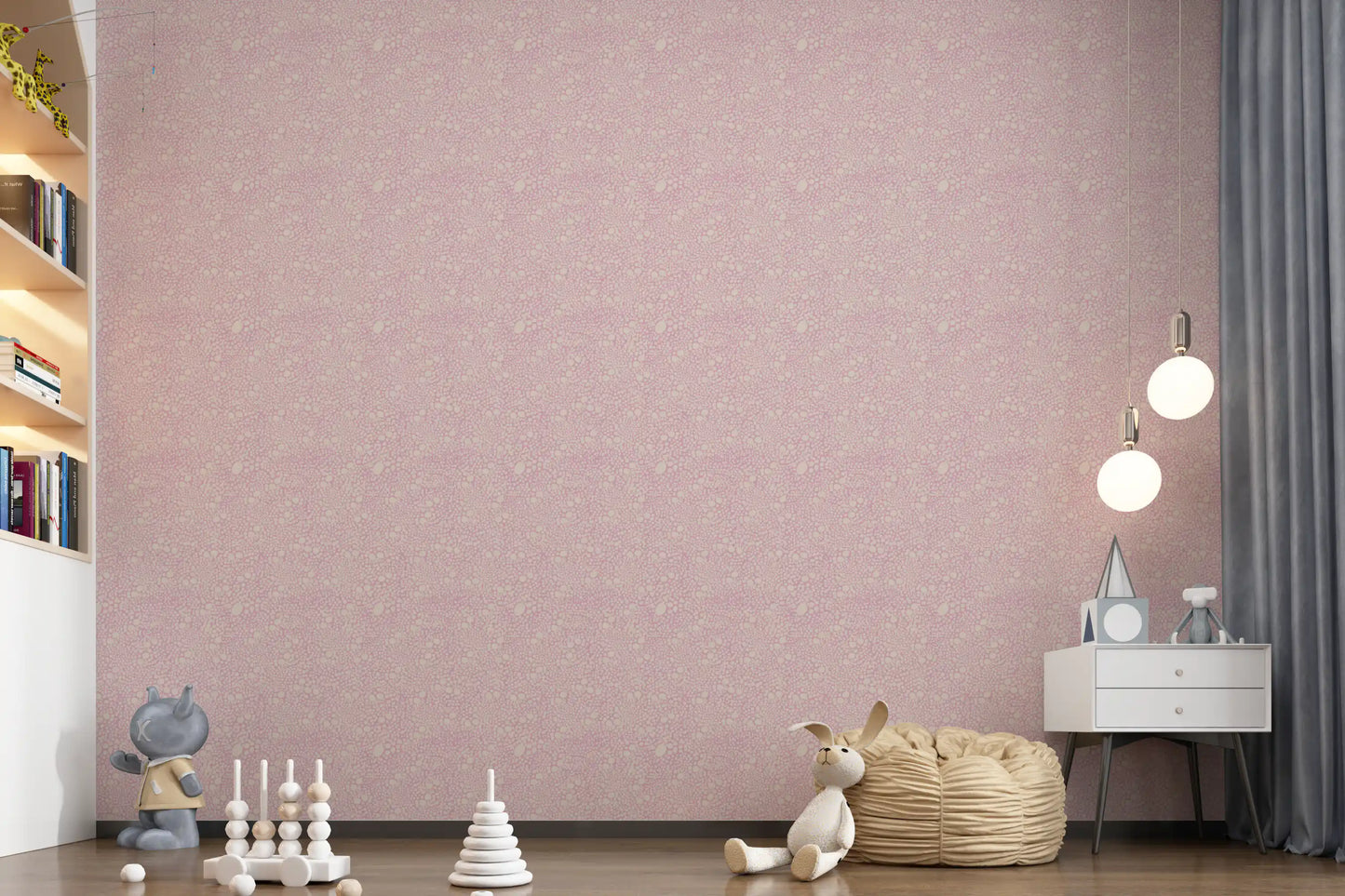 Papel Tapiz Blush Pebble Bloom en Tonos Pastel Rosados