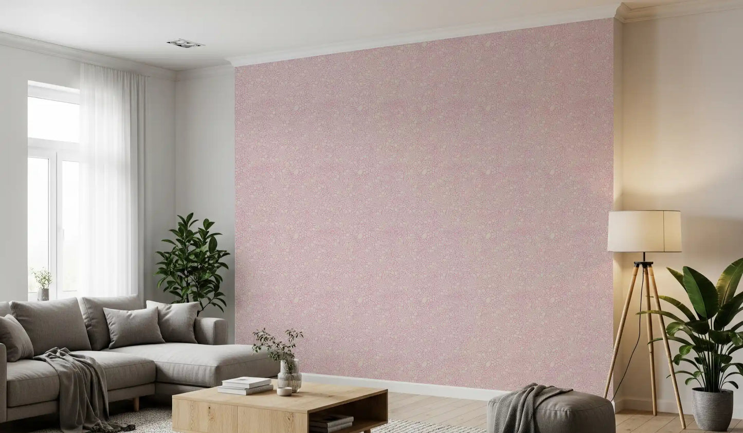 Papel Tapiz Blush Pebble Bloom en Tonos Pastel Rosados