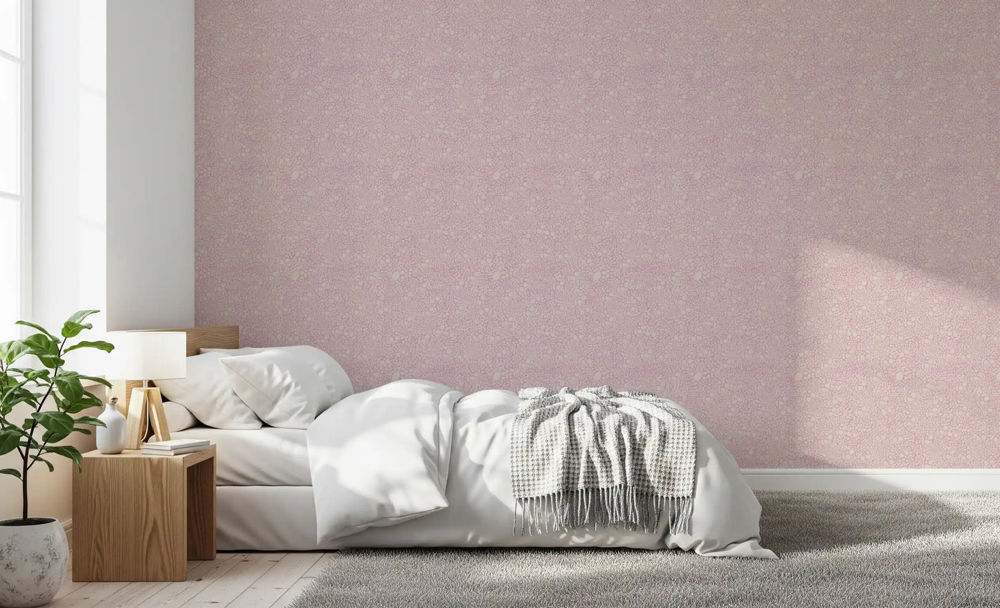 Papel Tapiz Blush Pebble Bloom en Tonos Pastel Rosados