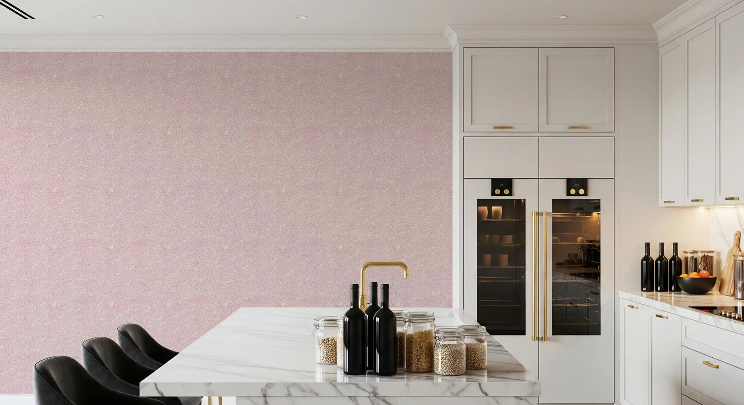 Papel Tapiz Blush Pebble Bloom en Tonos Pastel Rosados