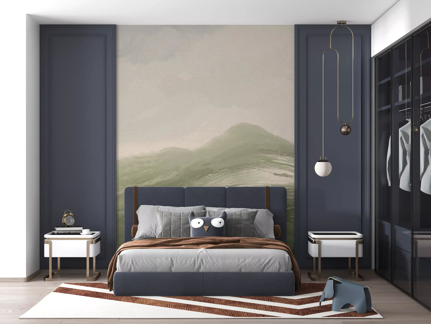 Papel de Parede Mural Paisagem Abstrata Pastoral