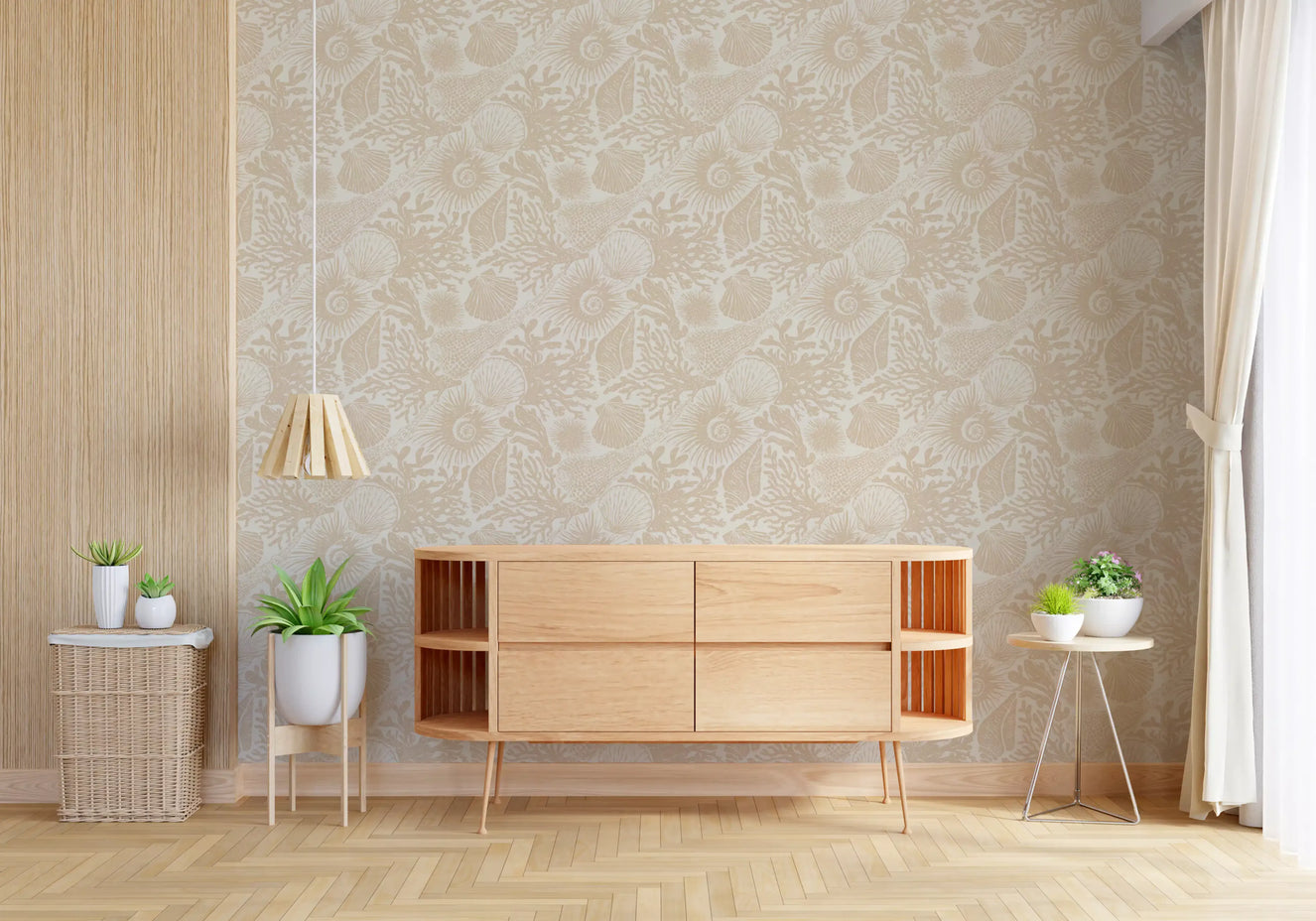 Boho Muschel- & Korallensand-Tapete⁠