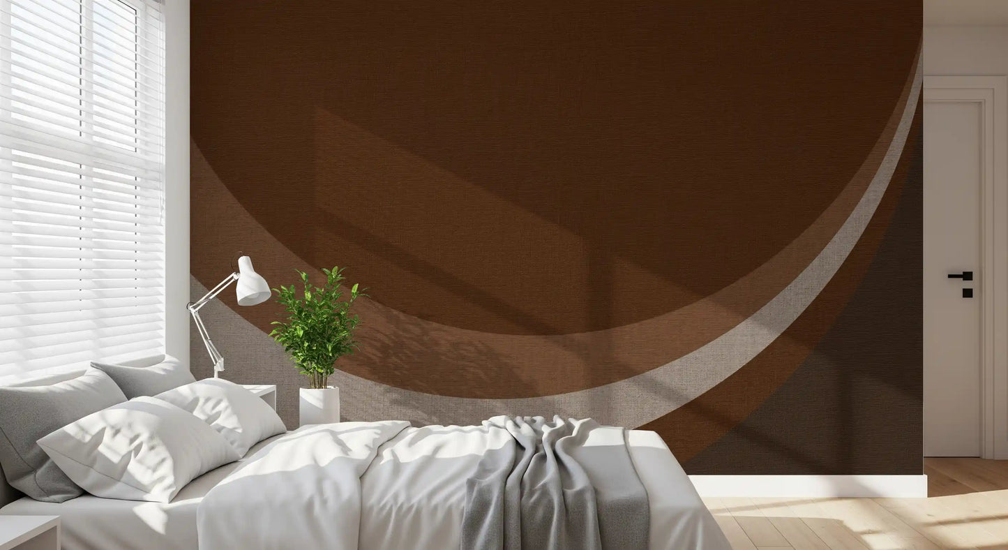 Cocoa Rhythm Waves abstrakti geometrinen seinämaalaus