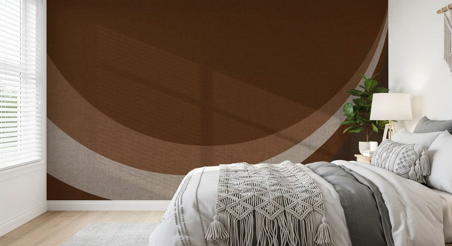 Cocoa Rhythm Waves abstrakti geometrinen seinämaalaus