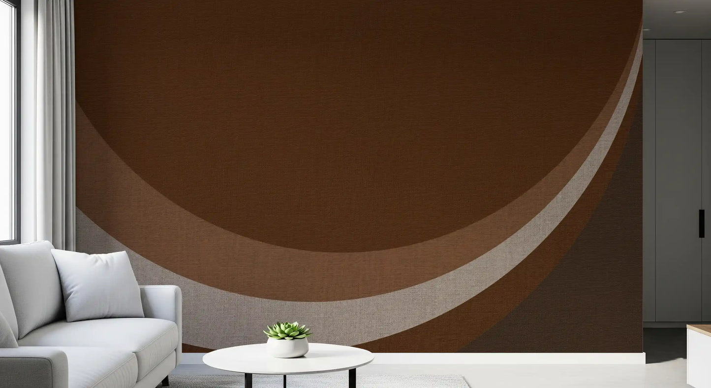 Cocoa Rhythm Waves abstrakti geometrinen seinämaalaus