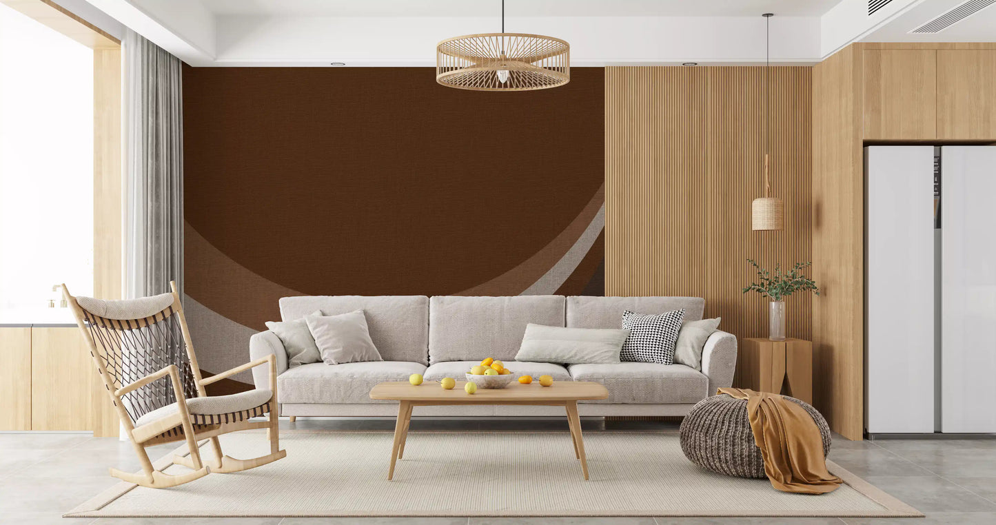 Cocoa Rhythm Waves abstrakti geometrinen seinämaalaus