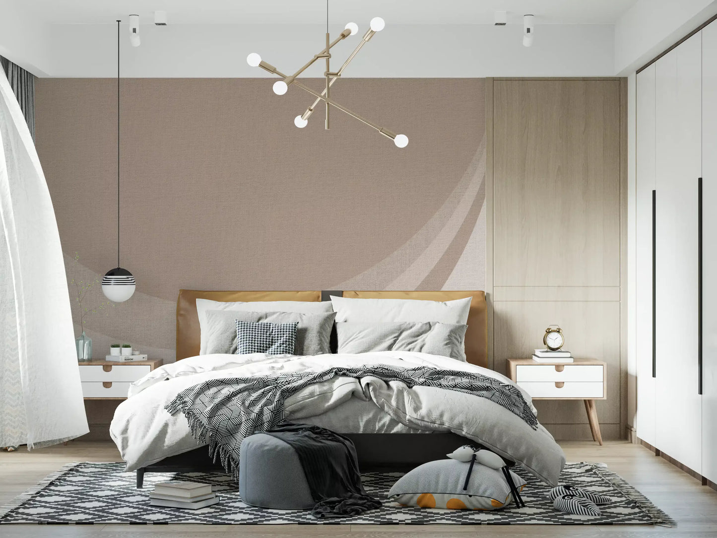 Canvas Ripple Elegance Abstrakt Geometri Väggmålning