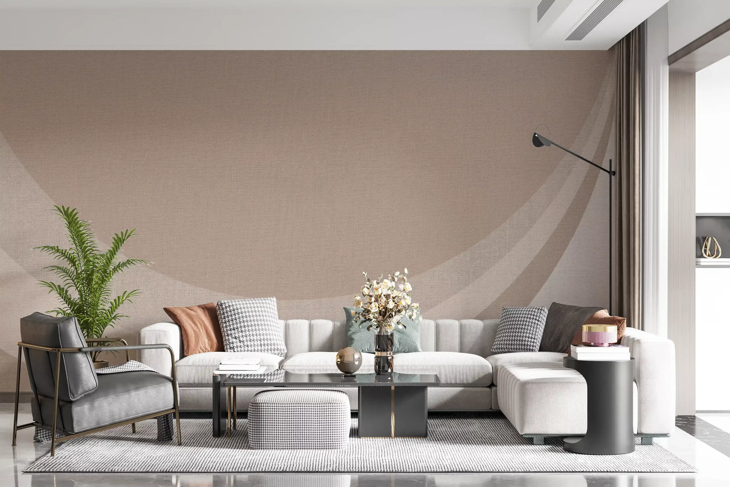 Canvas Ripple Elegance Abstrakt Geometri Väggmålning