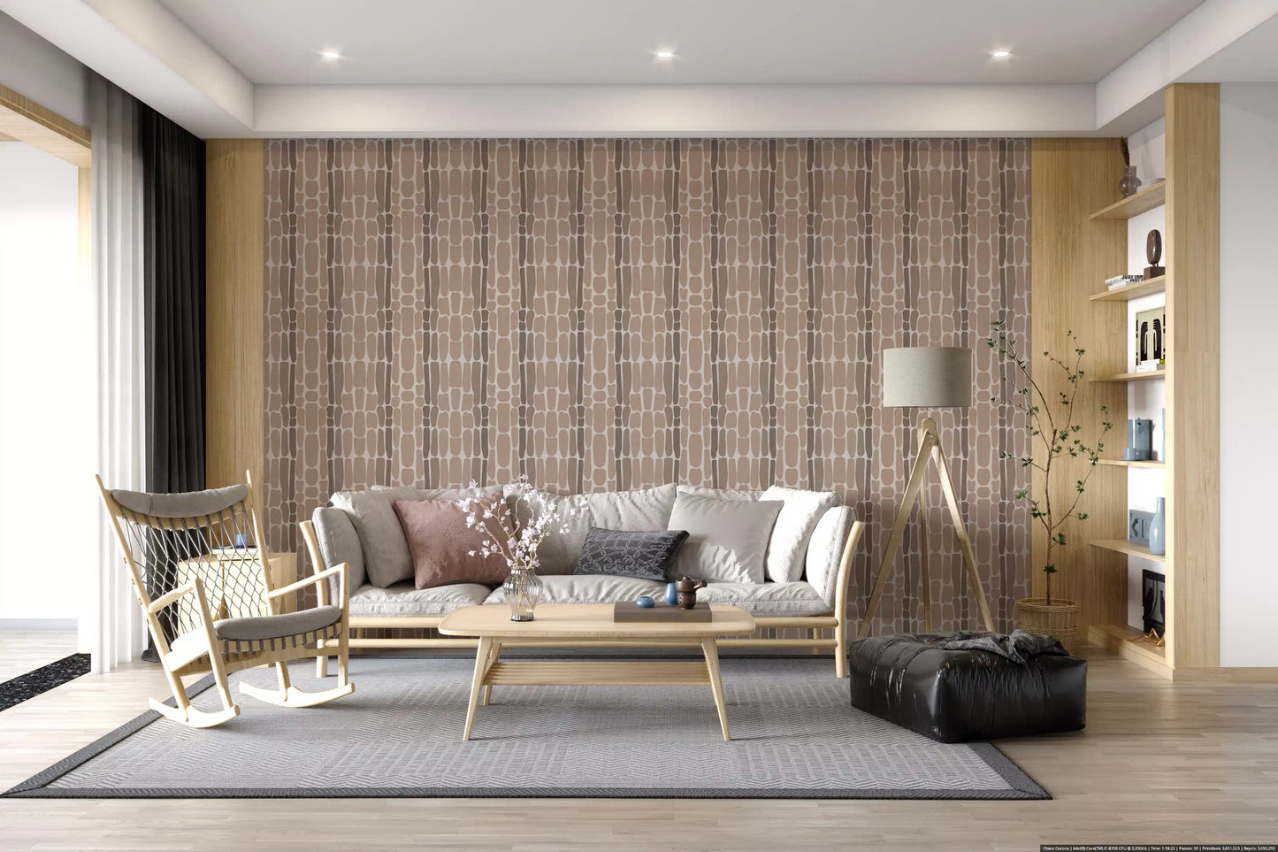 Papier peint mosaïque en pierre organique