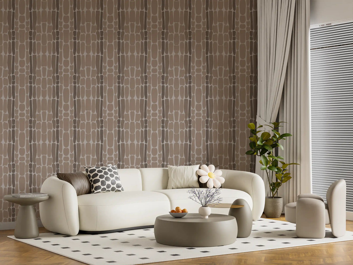 Papier peint mosaïque en pierre organique