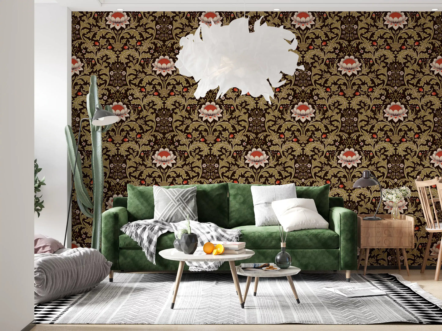 Arts & Crafts Botanical Tapestry Wallpaper⁠