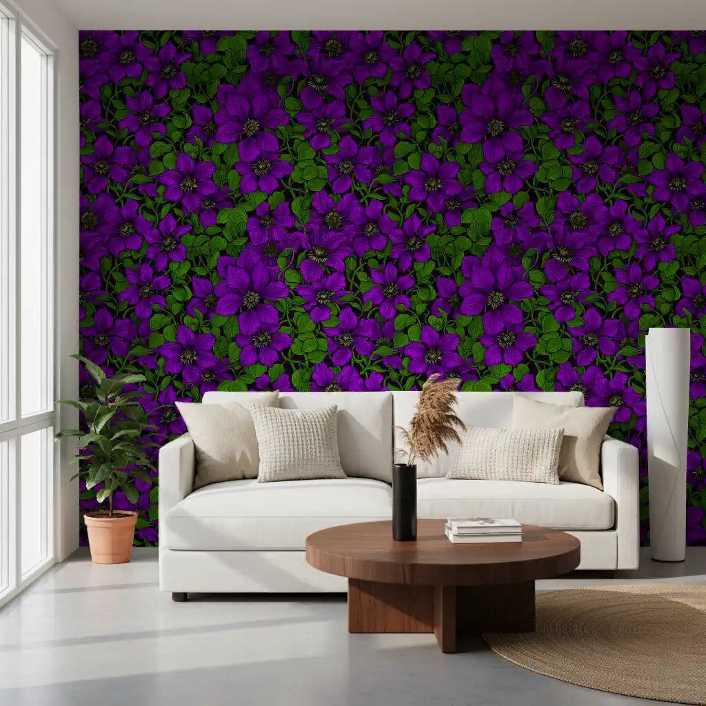 Purple Clematis vine Wallpaper⁠