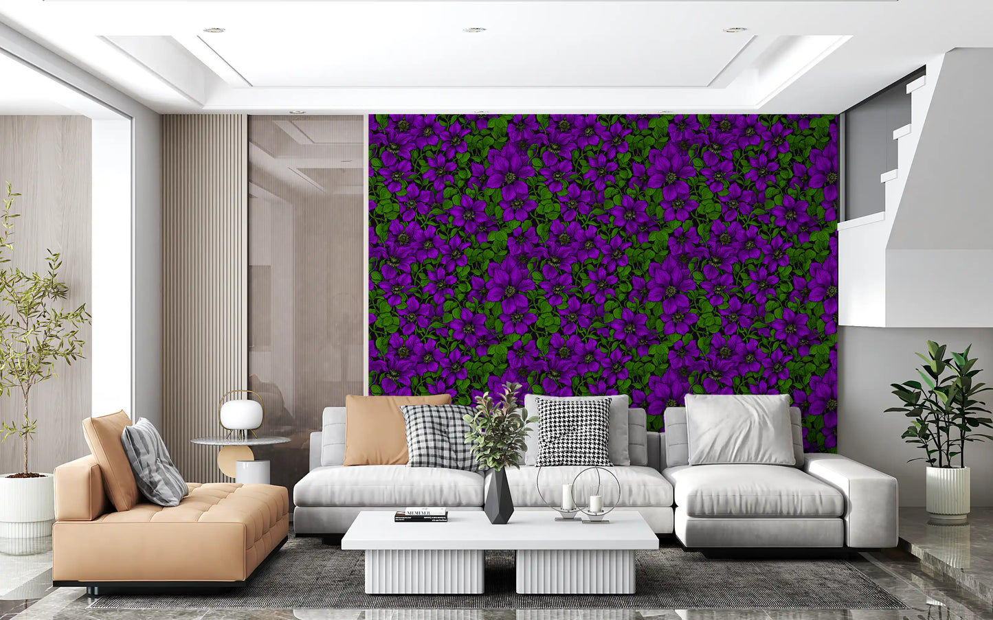 Purple Clematis vine Wallpaper⁠