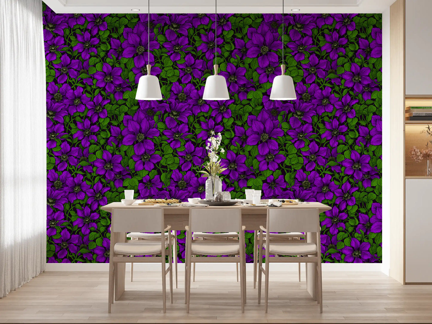 Purple Clematis vine Wallpaper⁠