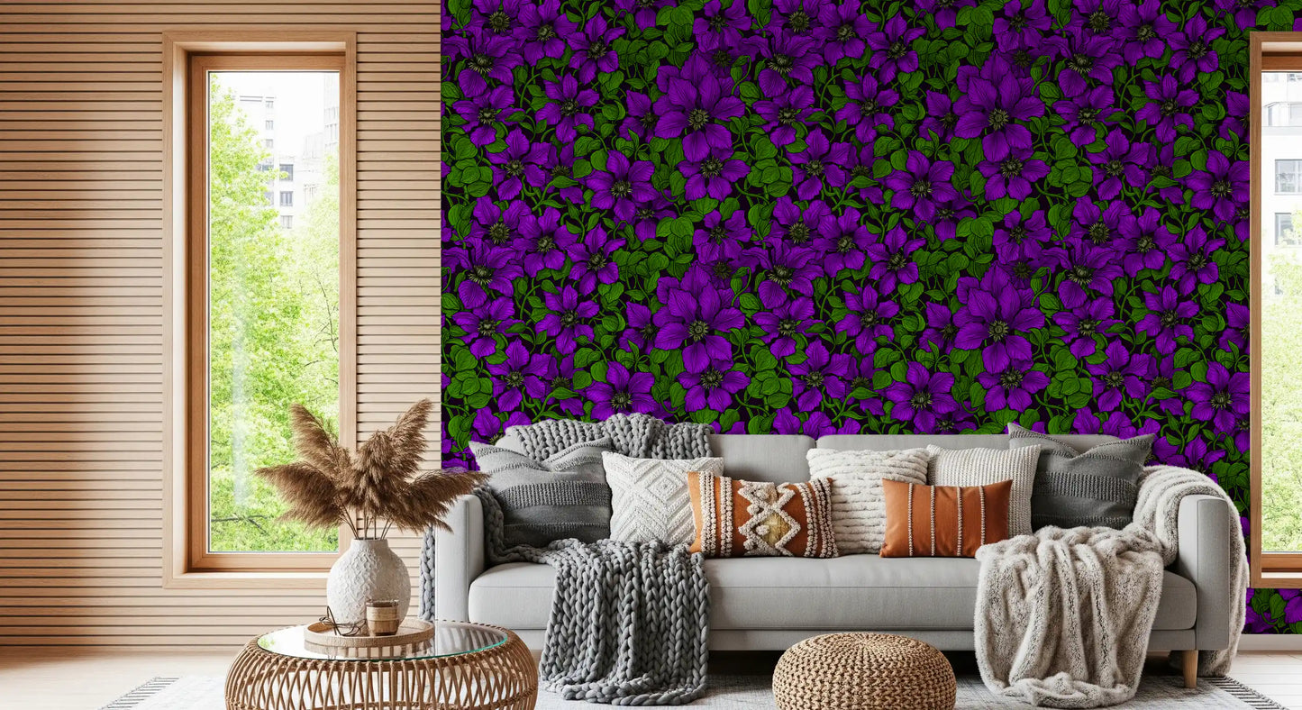 Purple Clematis vine Wallpaper⁠
