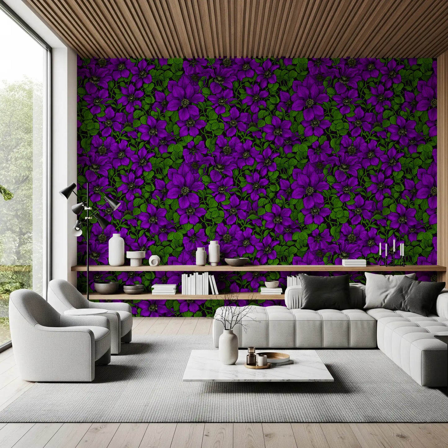 Purple Clematis vine Wallpaper⁠