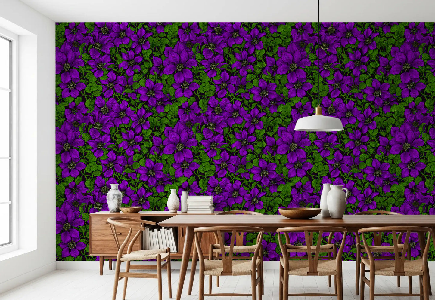 Purple Clematis vine Wallpaper⁠