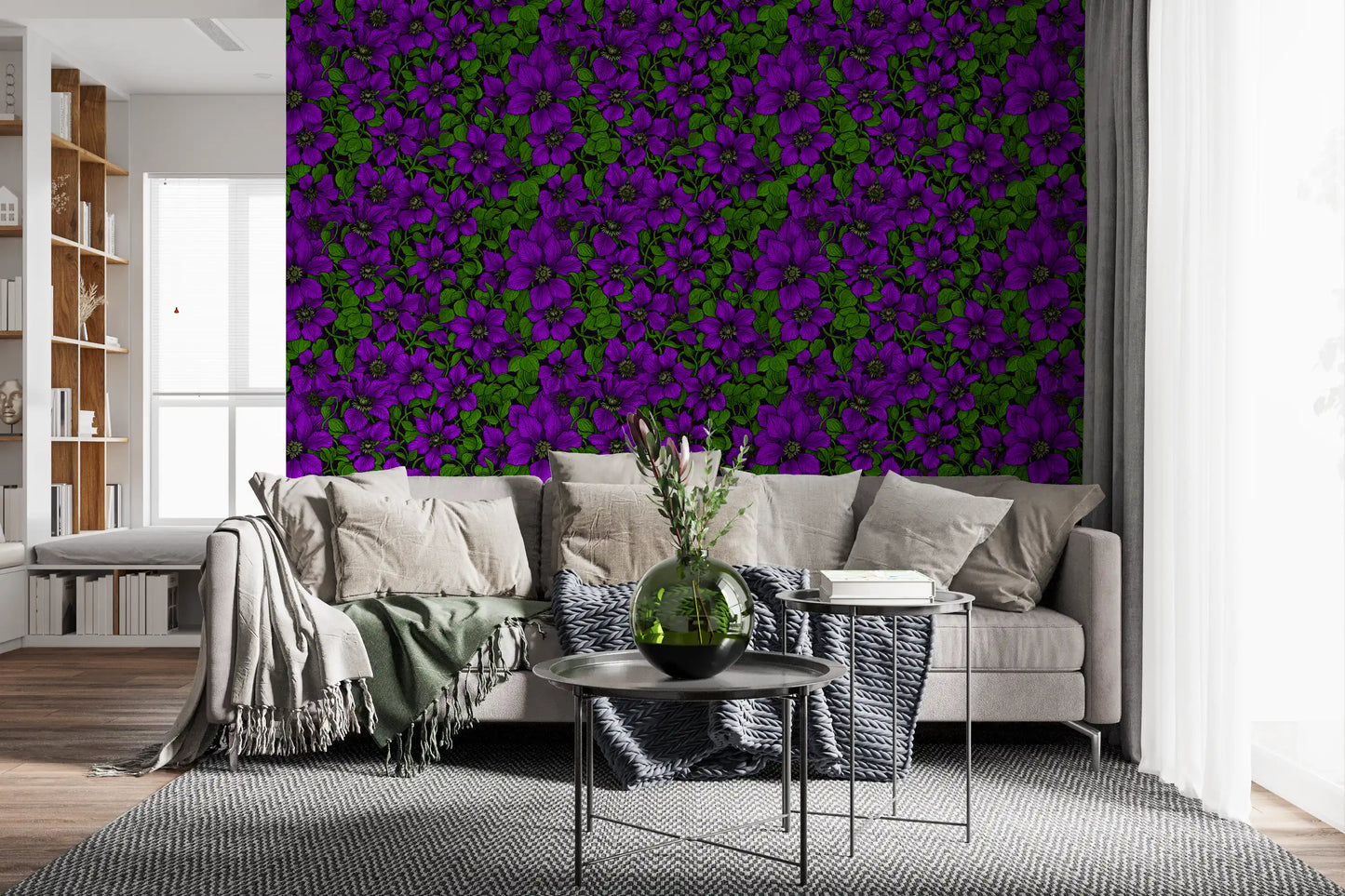 Purple Clematis vine Wallpaper⁠