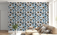 White petals and dark foliage on the Daisies on white Wallpaper.