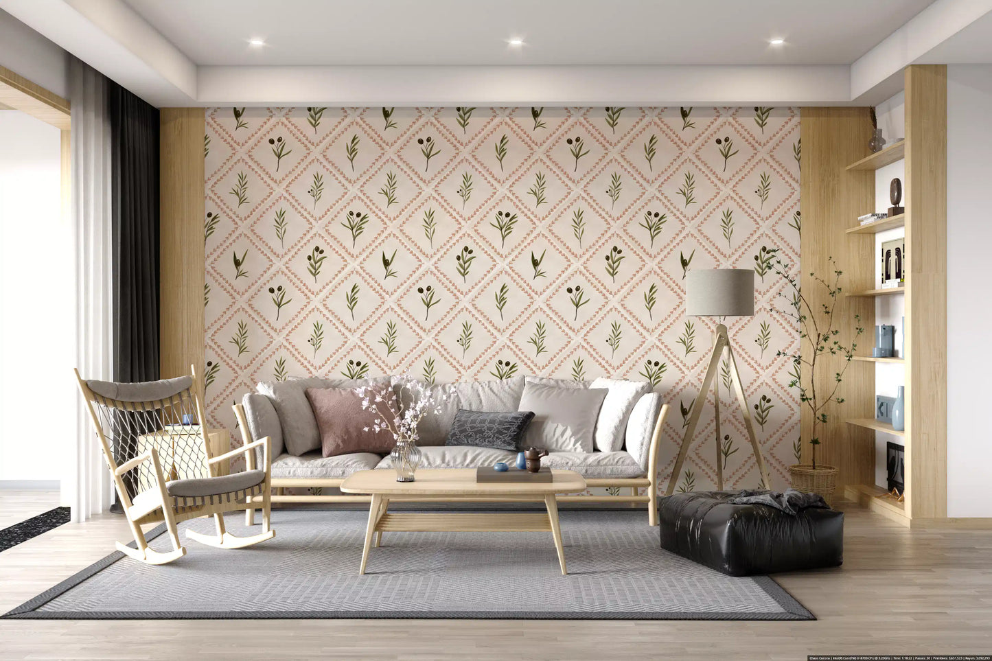 Toskana Oliven Dekorierte Fliesen Tapete