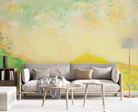 Living room with a Golden Meadow Whispers wall mural