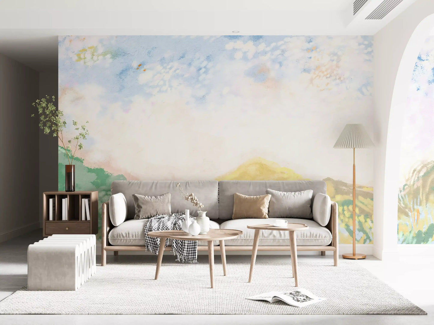Dromerige Horizon Kleuren Weide impressionistische olieverf Muurmuur