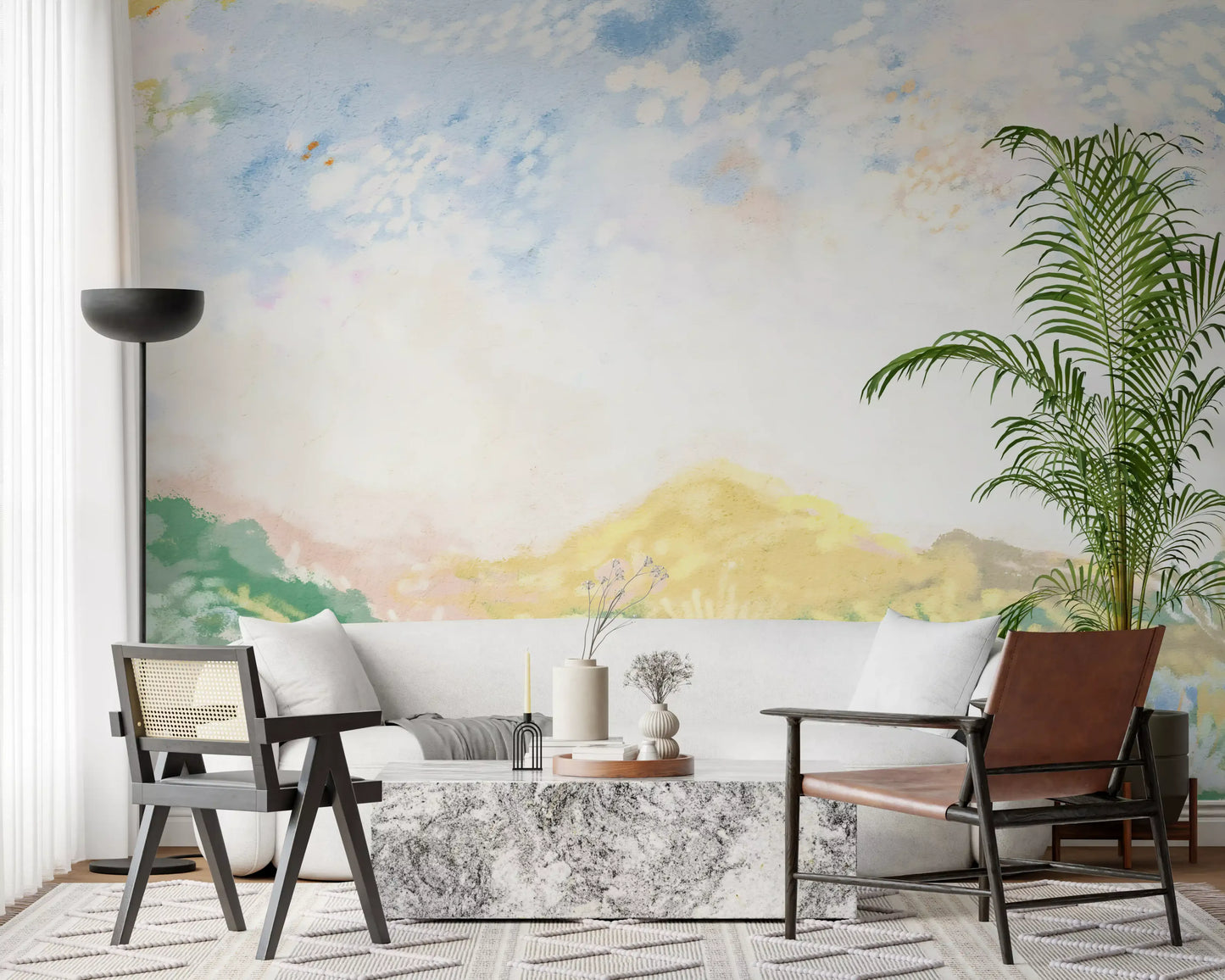 Dromerige Horizon Kleuren Weide impressionistische olieverf Muurmuur