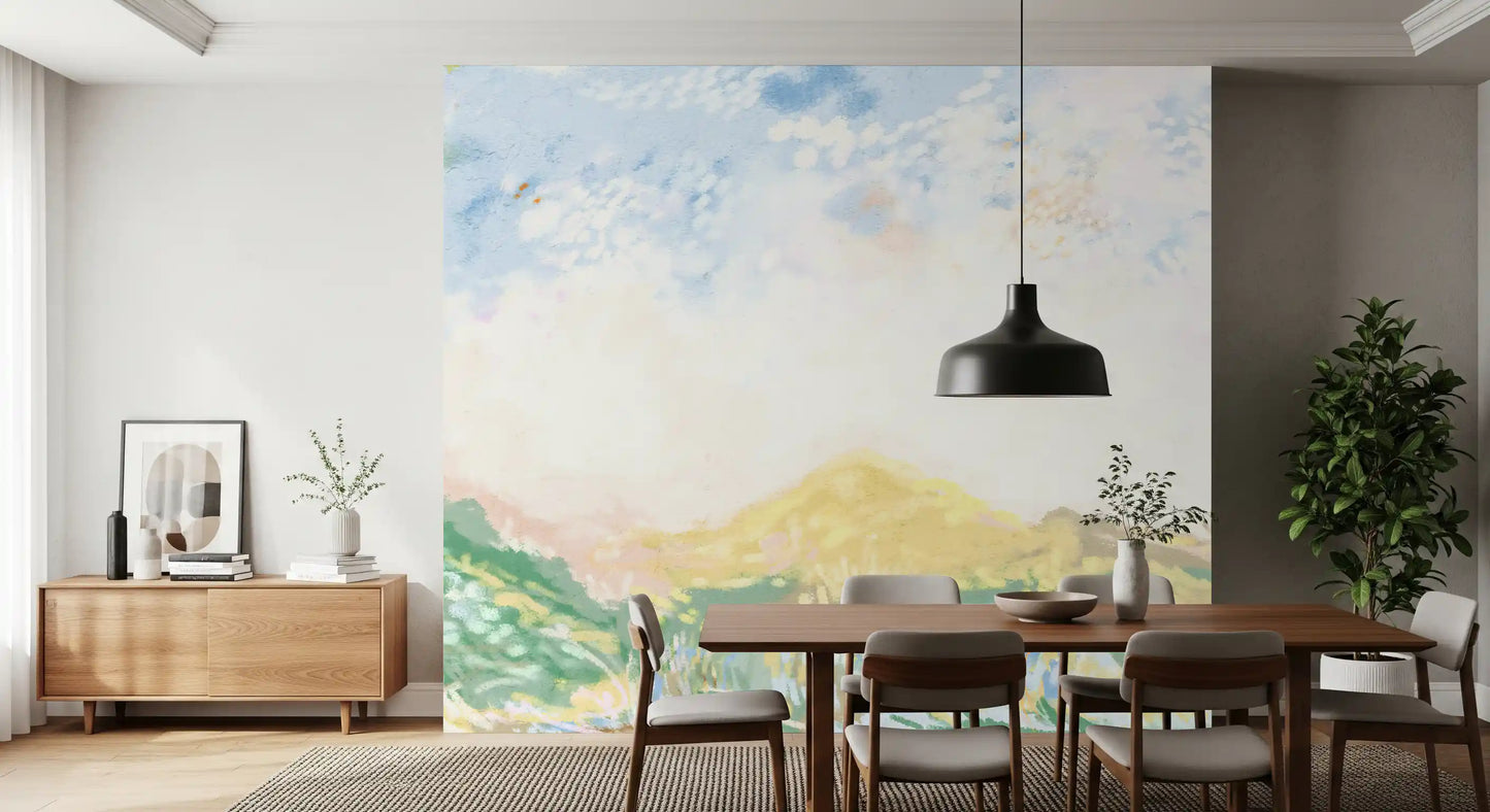 Dromerige Horizon Kleuren Weide impressionistische olieverf Muurmuur