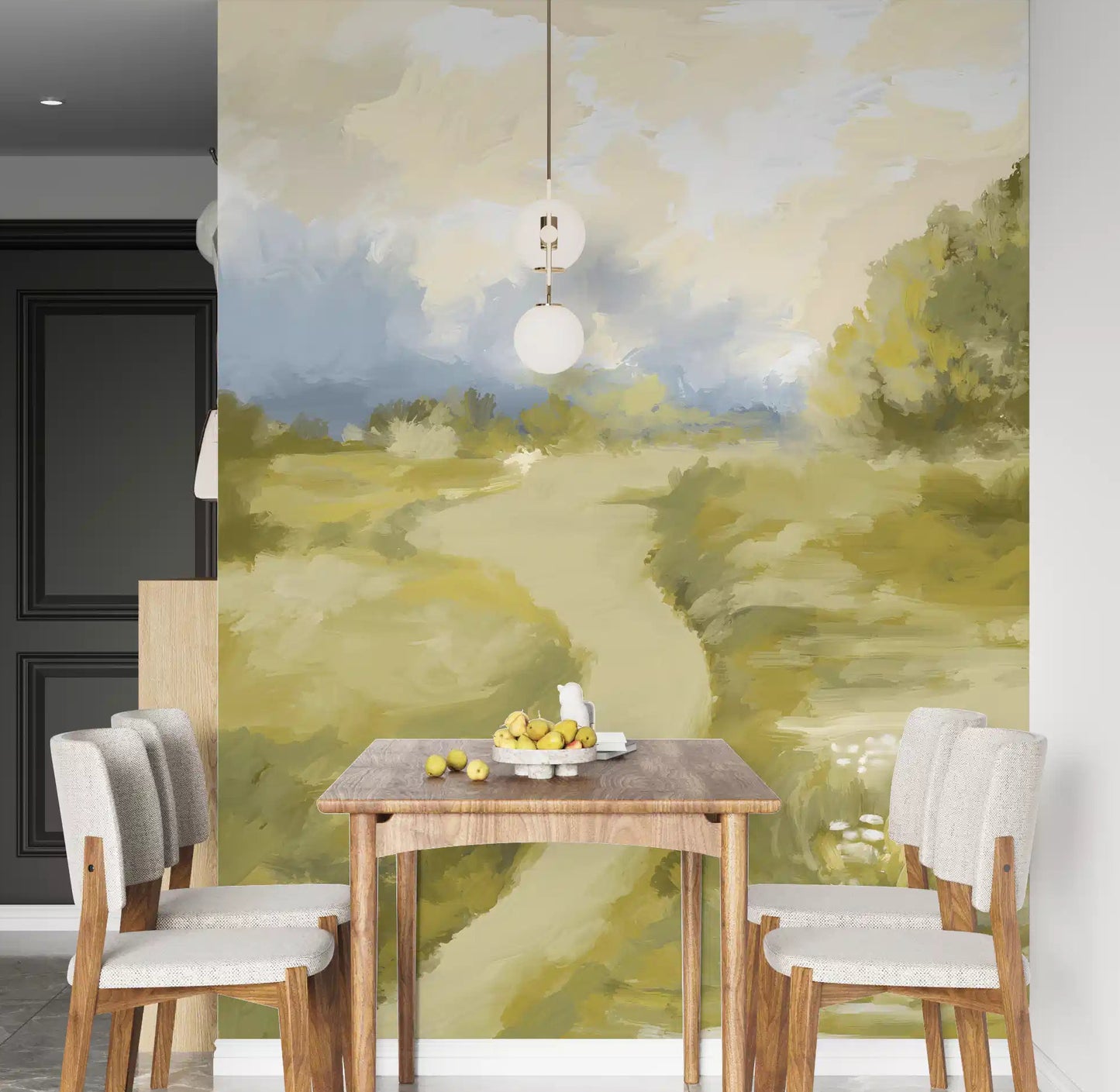 Murale da parete Paesaggio campestre morbido pittura a olio impressionismo