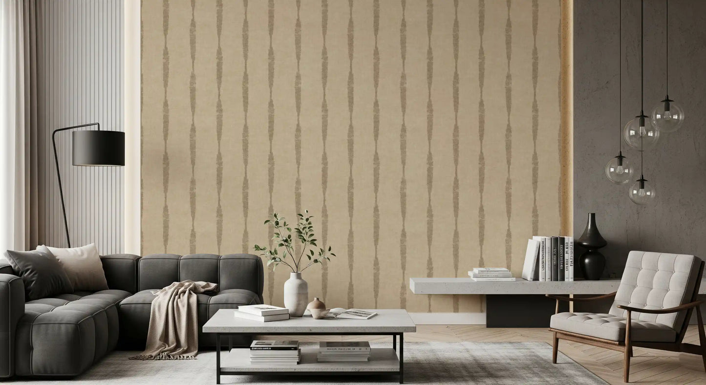 Kaki texturerade slitna ränder på varm beige tapet⁠