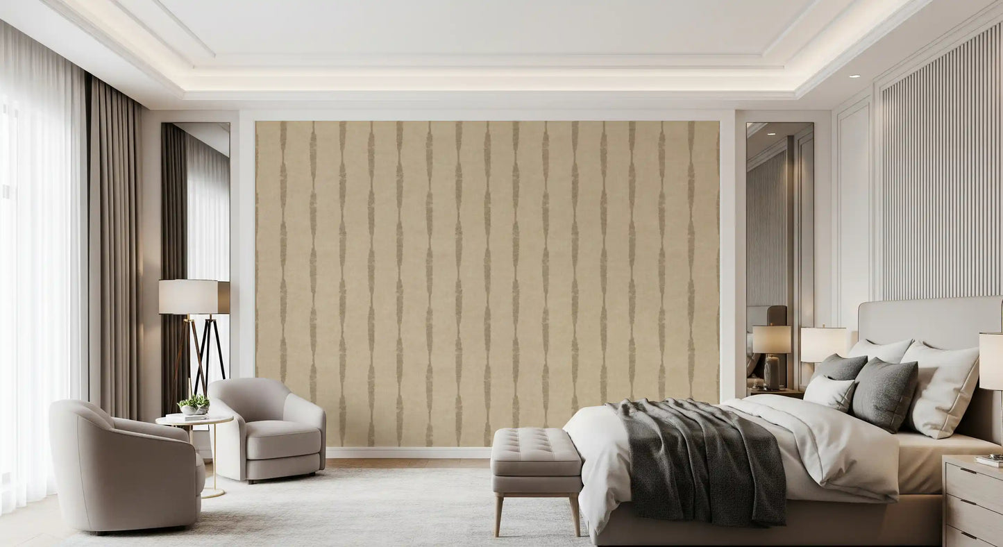 Kaki texturerade slitna ränder på varm beige tapet⁠