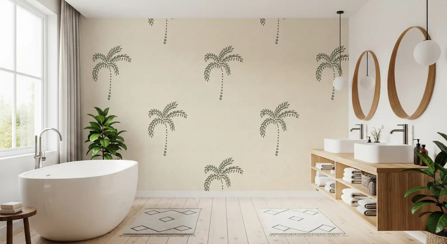 Beachy Boho Palmeoase Tapet⁠